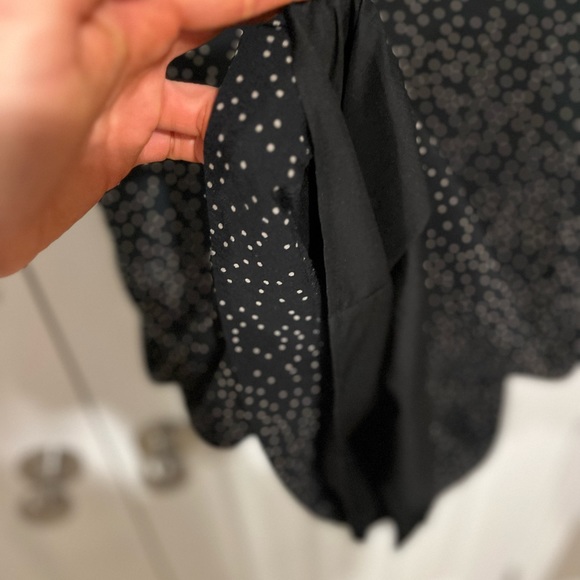 Madewell Polka Dot Shift Ruffle Sleeve Vneck Lined Dress Sz 12 - Picture 5 of 10